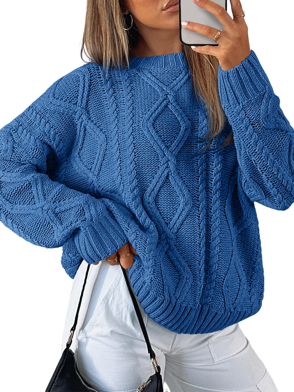 Trendy Queen Women's Oversized Cable Knit Sweaters 2026 Fall Outfits