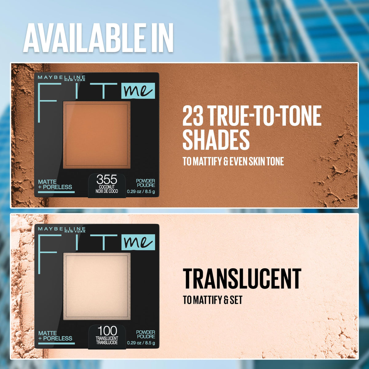 Maybelline Fit Me Matte + Poreless Pressed Face Powder Makeup & Setting Powder, Natural Ivory, 1 Count