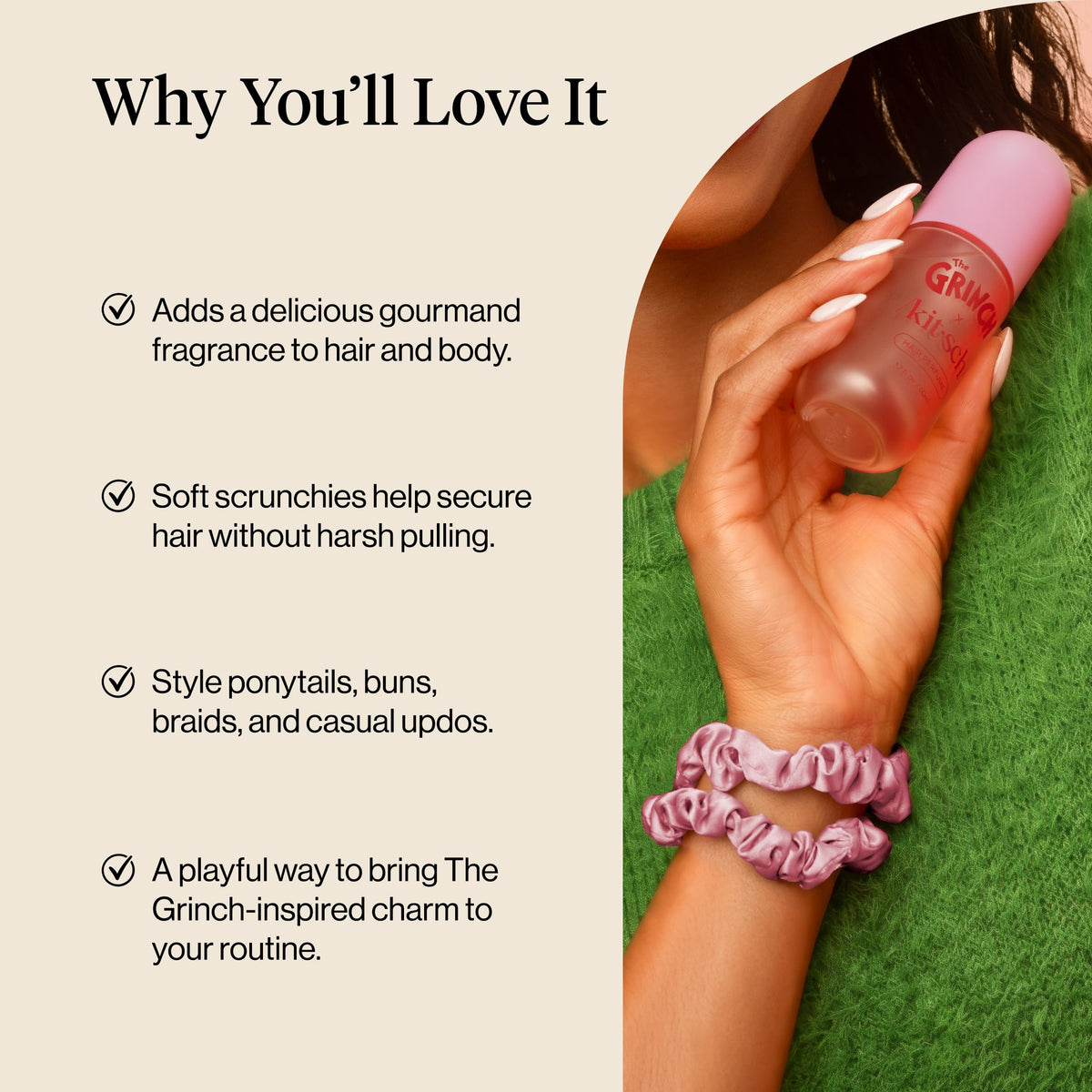 Kitsch Hair Perfume for Women – Hair Spray & Body Mist – Amber Shores, 50mL
