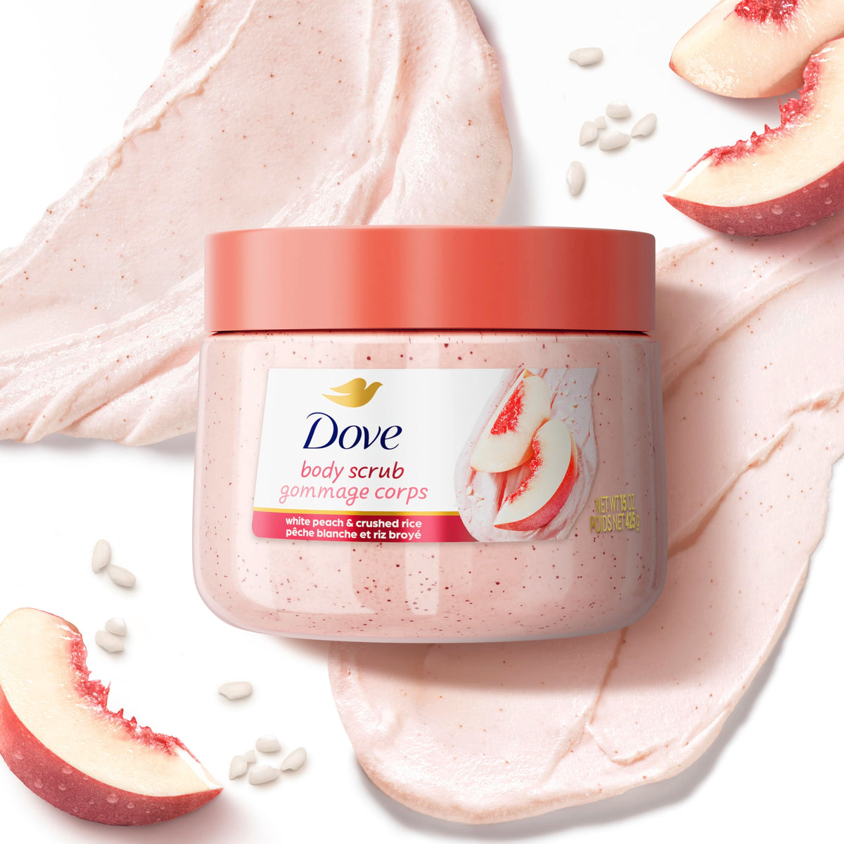 Dove Pomegranate & Shea Butter Body Scrub Exfoliates and Deeply 15 oz