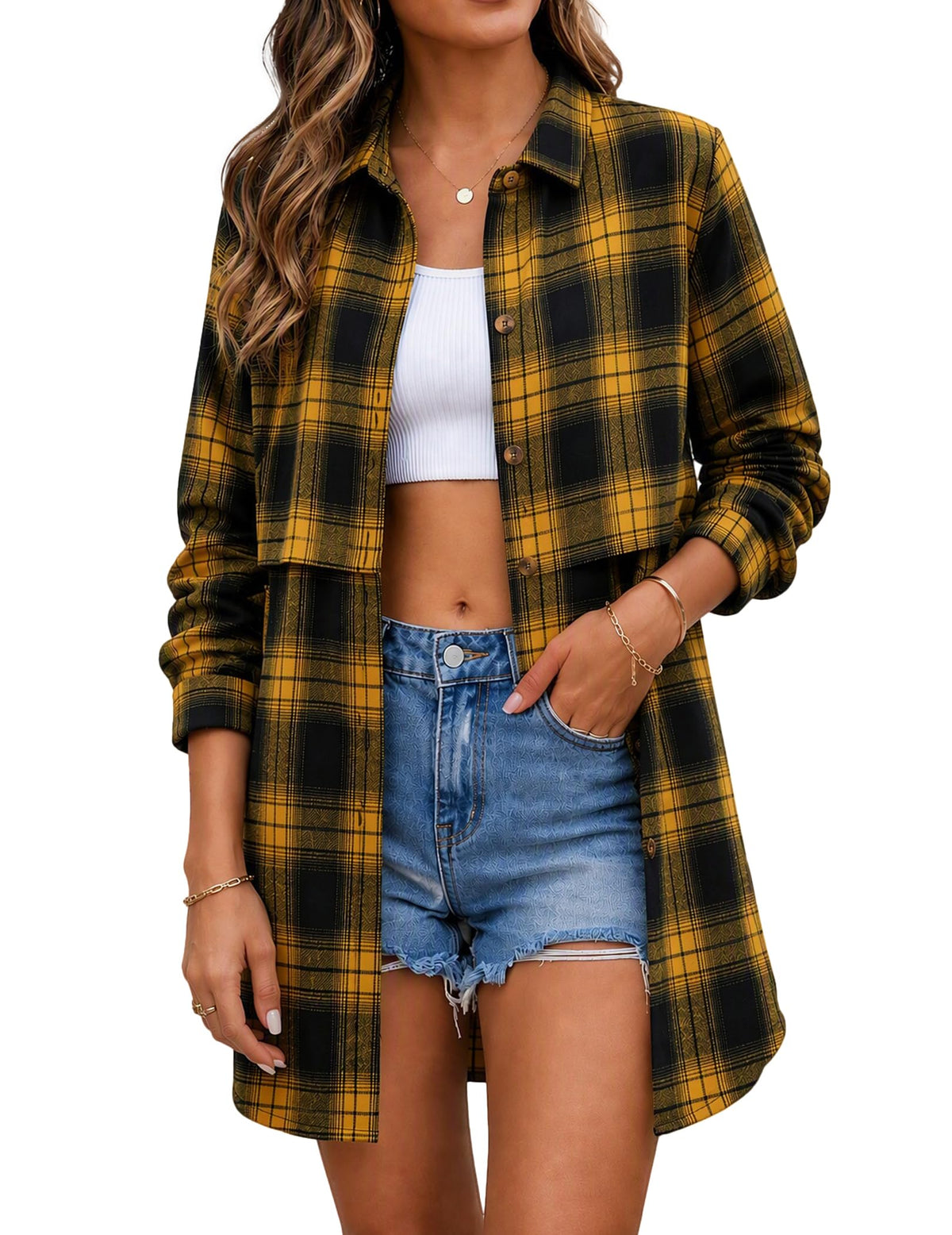 Zeagoo Womens Flannel Shirts Long Sleeve Plaid Button Down Shirts Fall Tops