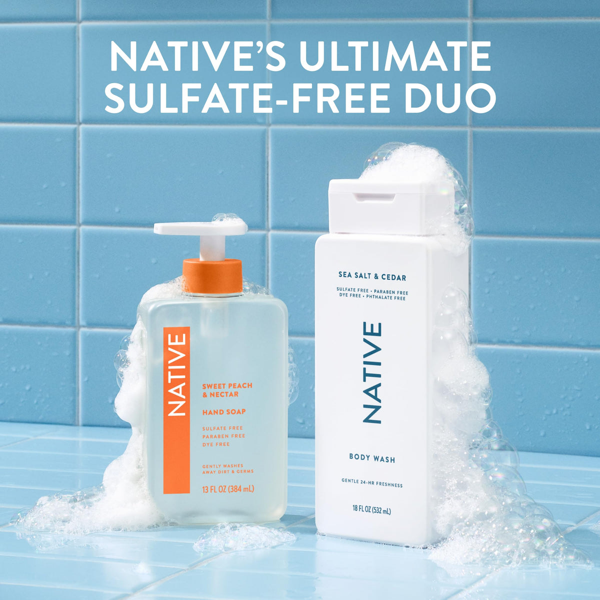 Native Clean Body Wash, Gentle & pH-balanced for Sensitive Skin, 24-Hr Freshness for Women & Men, Vegan & Cruelty-Free, Free of Sulfates, Parabens & Phthalates, Coconut & Vanilla, 36 oz