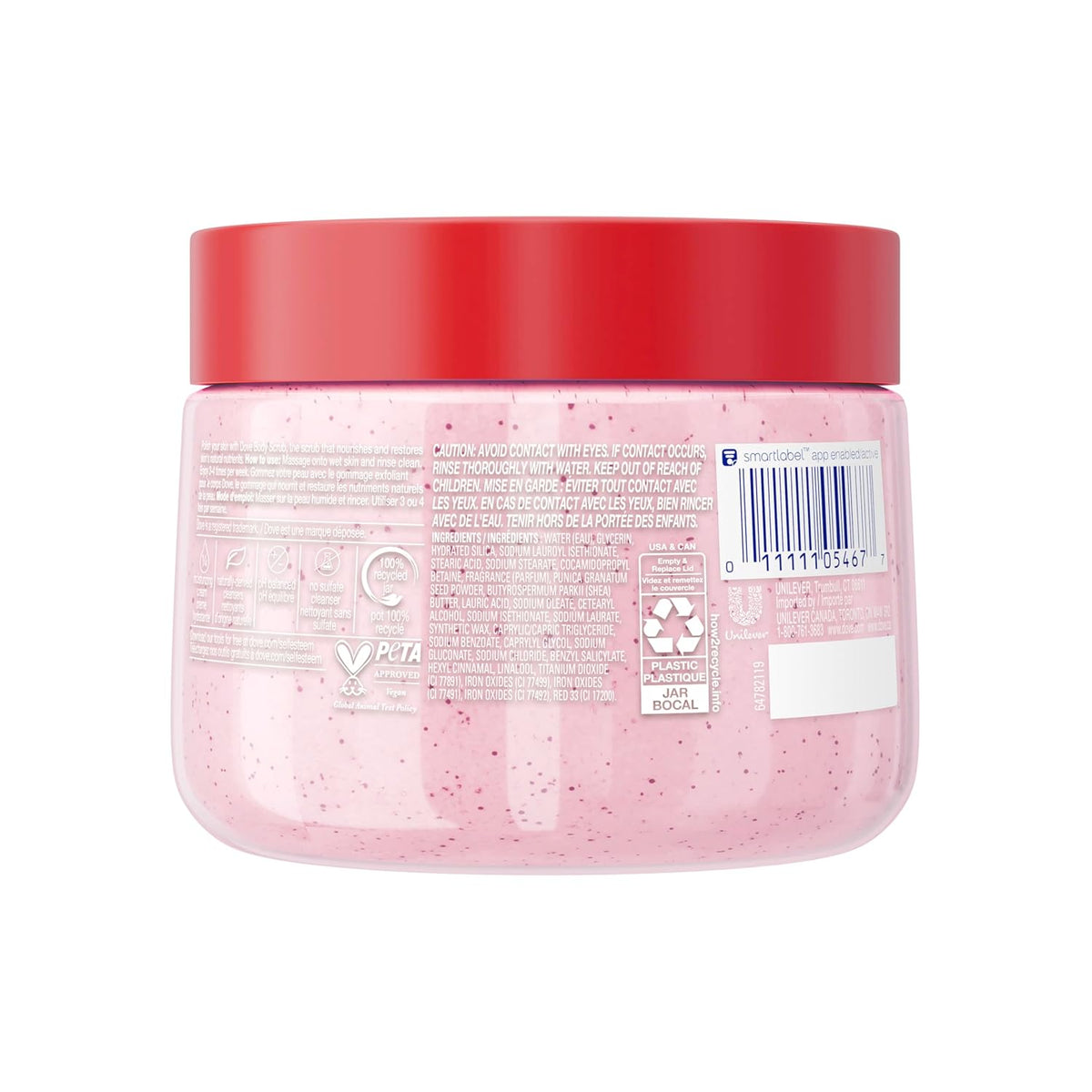 Dove Pomegranate & Shea Butter Body Scrub Exfoliates and Deeply 15 oz