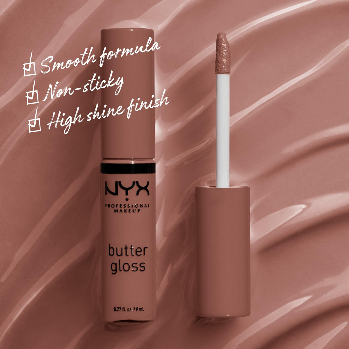 NYX PROFESSIONAL MAKEUP Butter Gloss, Non-Sticky Lip Gloss - Sugar Glass ,Clear