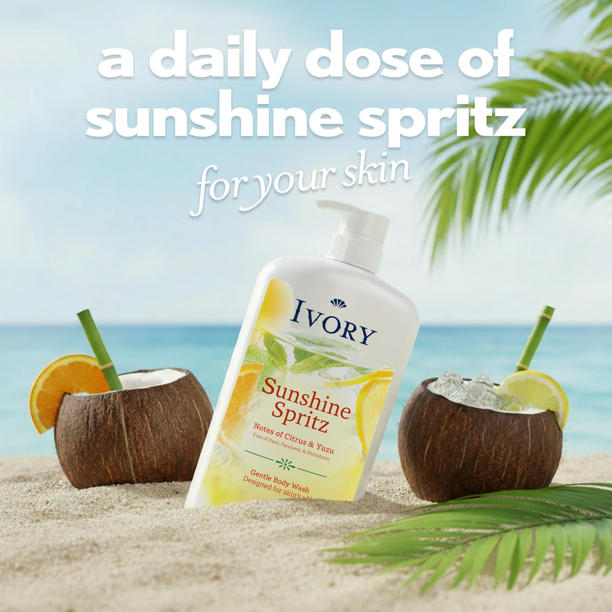 Ivory Body Wash, Designed for the Whole Family, Gentle Formula, Free of Dyes Heavy Perfumes Parabens Phthalates & Silicones, for Sensitive Skin, Designed for Skin's pH, Original Scent, 35 oz