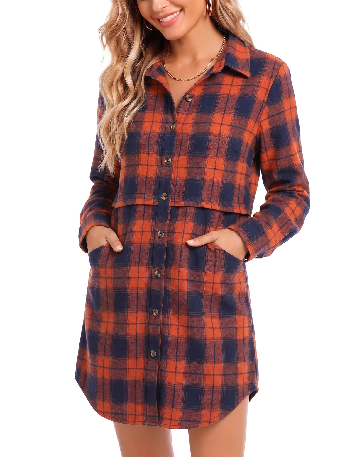 Zeagoo Womens Flannel Shirts Long Sleeve Plaid Button Down Shirts Fall Tops