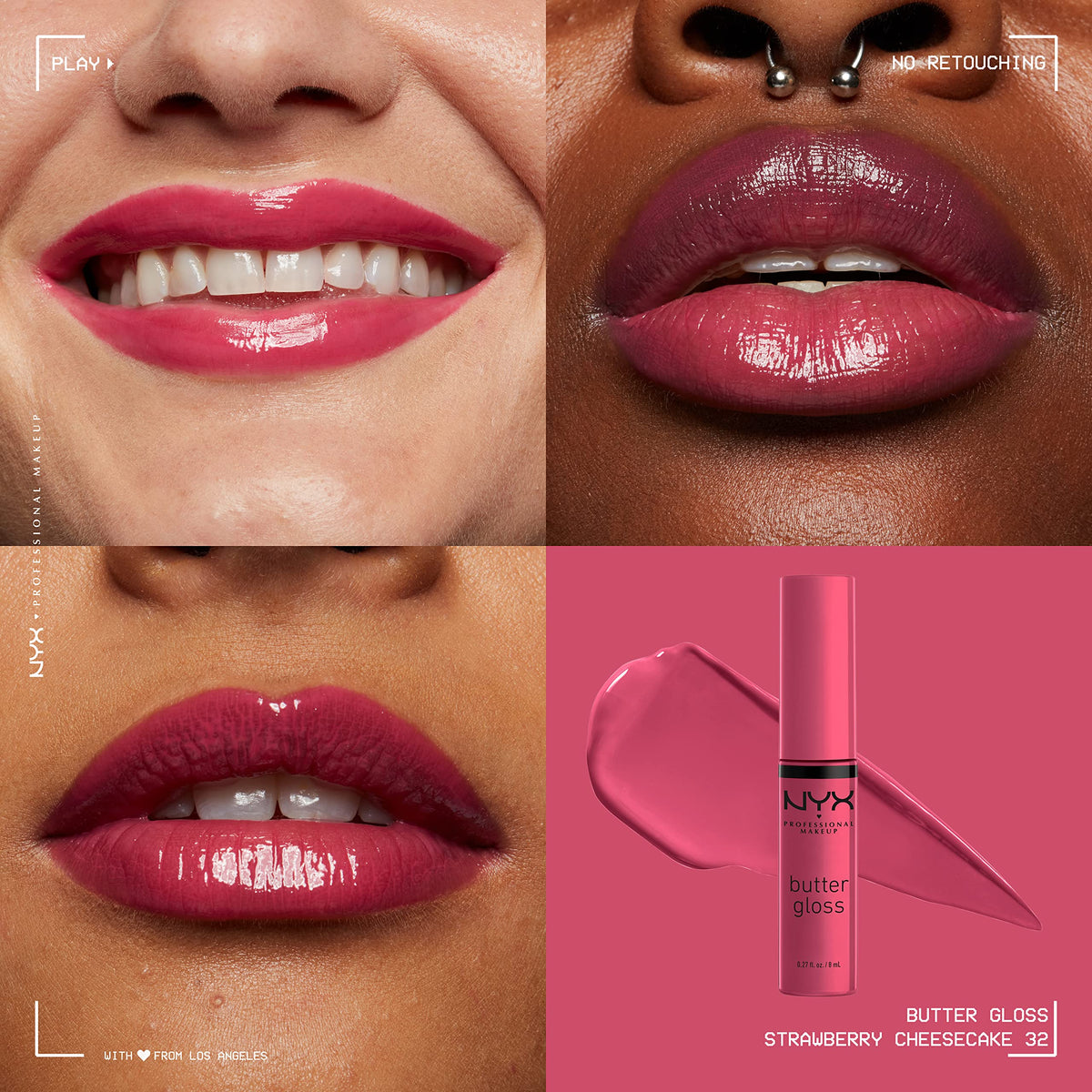 NYX PROFESSIONAL MAKEUP Butter Gloss, Non-Sticky Lip Gloss - Sugar Glass ,Clear