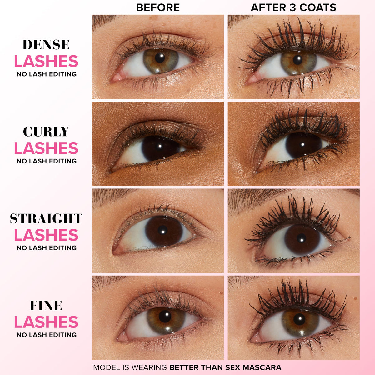 Too Faced Better Than Sex Volumizing Mascara | Dramatic Volume + Length | Cruelty Free