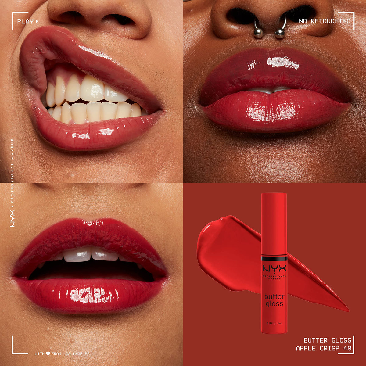 NYX PROFESSIONAL MAKEUP Butter Gloss, Non-Sticky Lip Gloss - Sugar Glass ,Clear