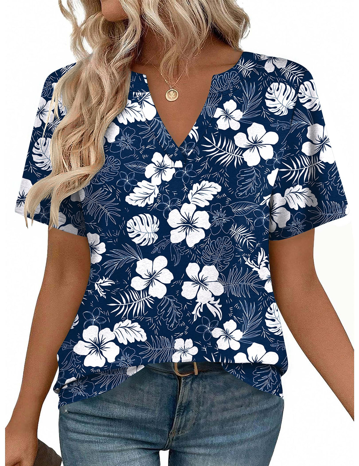 Zeagoo Womens Tops Short Sleeve V Neck Tee Shirts Cute Dressy Casual