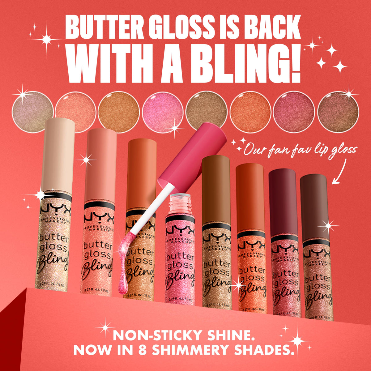 NYX PROFESSIONAL MAKEUP Butter Gloss, Non-Sticky Lip Gloss - Sugar Glass ,Clear