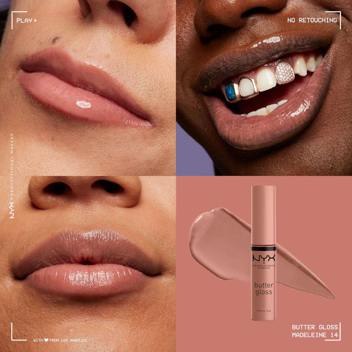 NYX PROFESSIONAL MAKEUP Butter Gloss, Non-Sticky Lip Gloss - Sugar Glass ,Clear