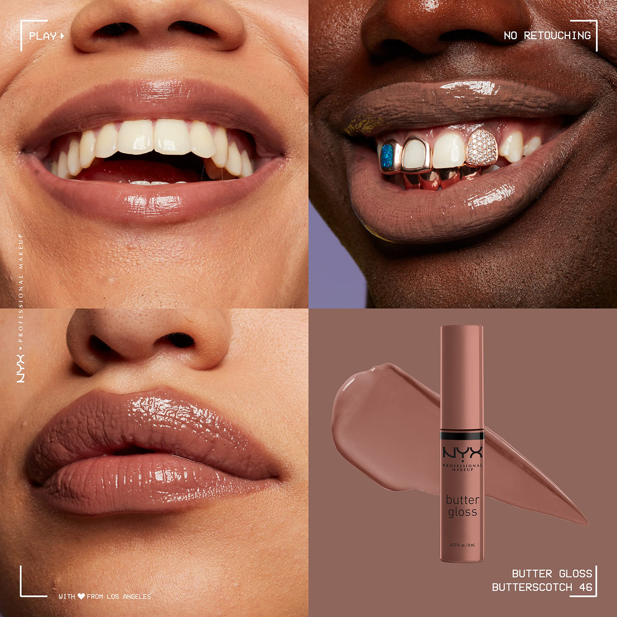 NYX PROFESSIONAL MAKEUP Butter Gloss, Non-Sticky Lip Gloss - Sugar Glass ,Clear