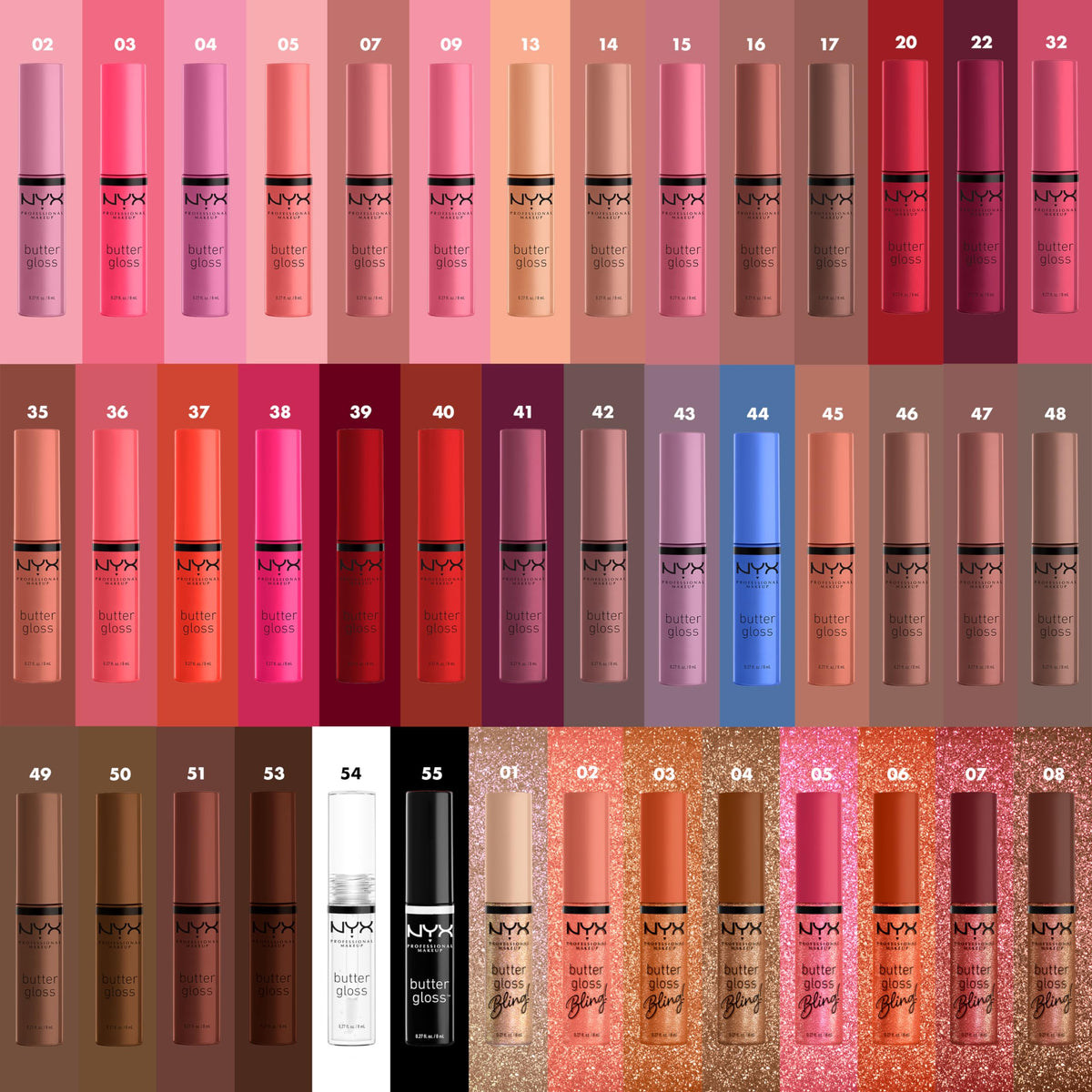 NYX PROFESSIONAL MAKEUP Butter Gloss, Non-Sticky Lip Gloss - Sugar Glass ,Clear