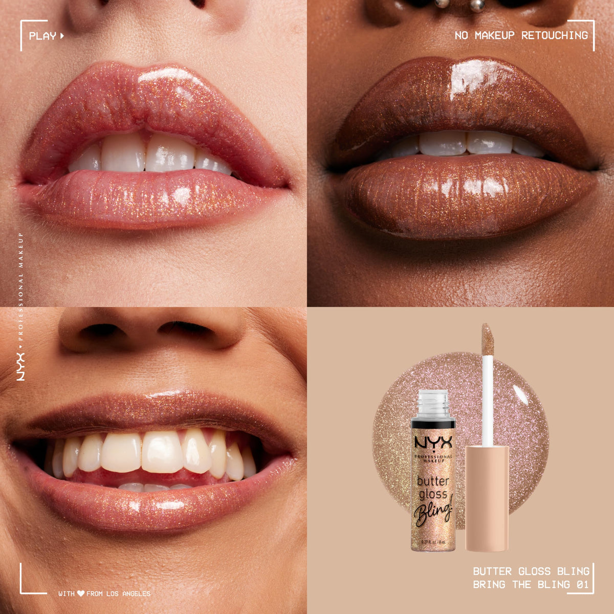 NYX PROFESSIONAL MAKEUP Butter Gloss, Non-Sticky Lip Gloss - Sugar Glass ,Clear